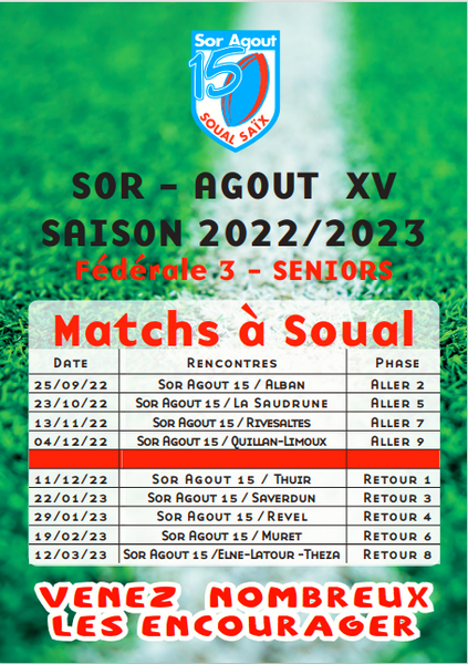 Calendrier match 2022-23